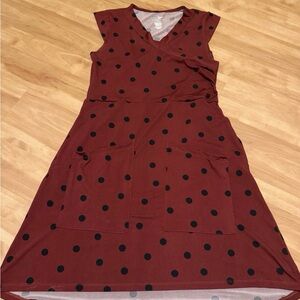 Lady Hike Maroon Polka Dress size M